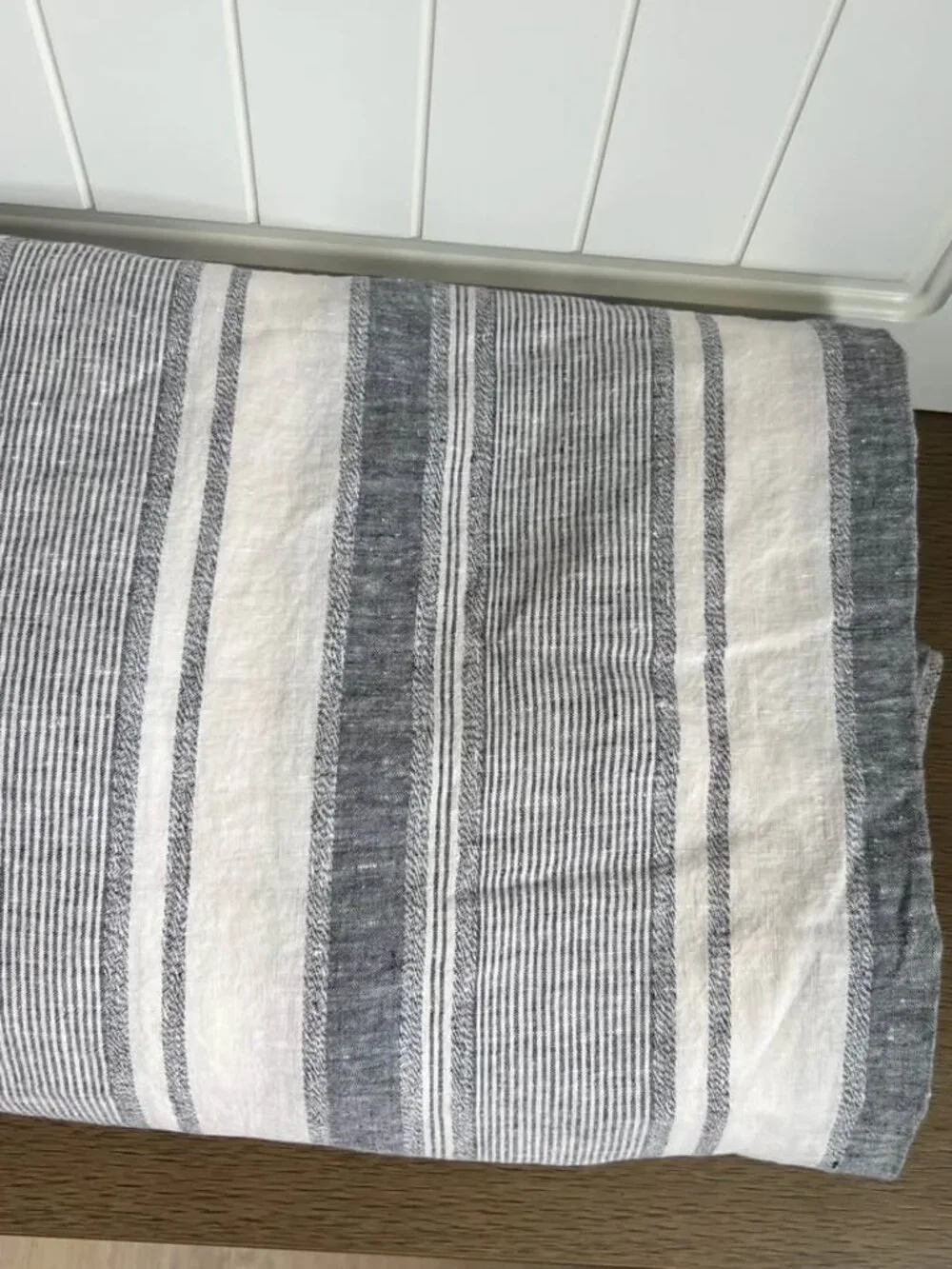 Pine Cone Hill Hampton Ticking Stripes KING 100% Linen Duvet Cover Set. FLAWS